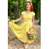 Robe vintage a carreaux jaune