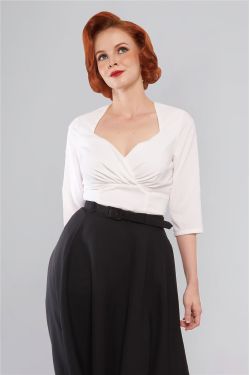 T-shirt pin-up blanc années 50