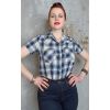 Chemise rockabilly a carreaux bleue