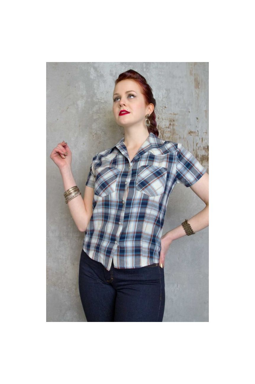 Chemise rockabilly a carreaux femme