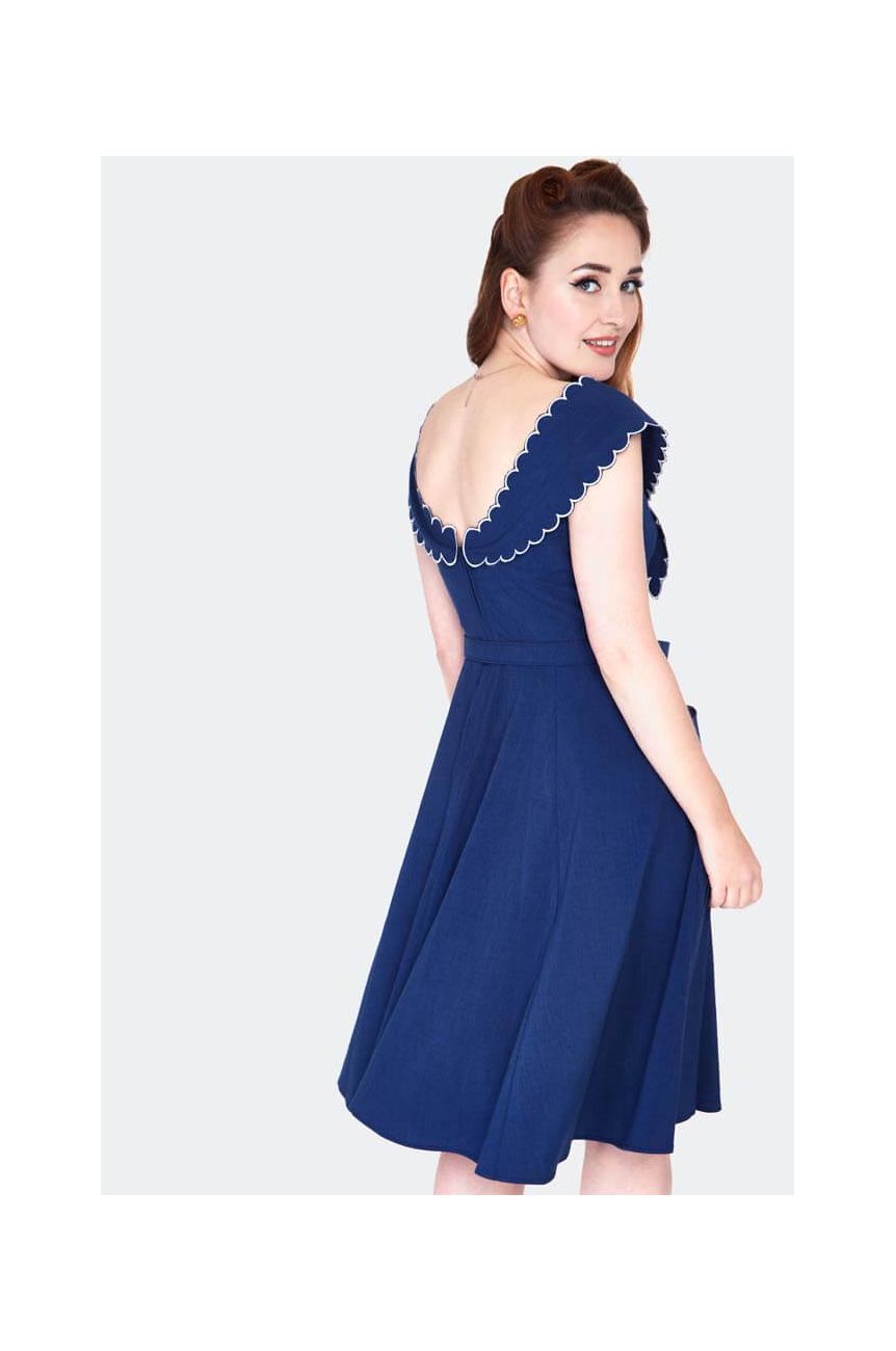 Robe bleue vintage forme swing