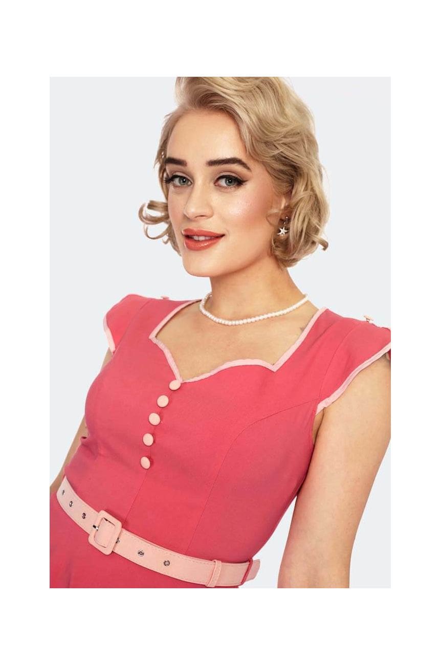 Robe rétro rose année 50's