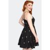 Robe noire courte a fleurs