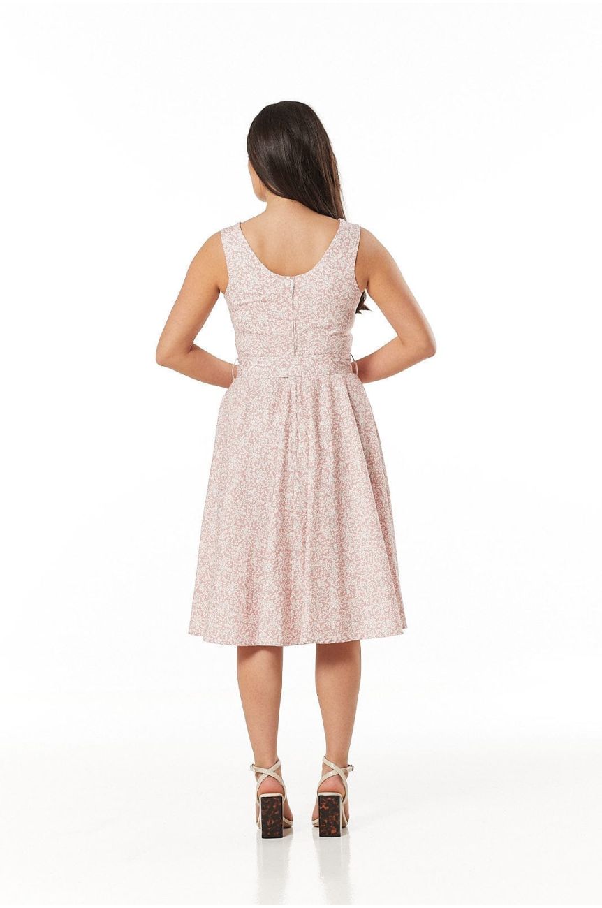 Robe rockabilly à fleurs années 50 femme