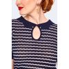 Pull retro bleu manches courtes