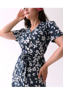 Robe rockabilly à tropical années 50 femme