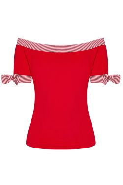 T-shirt pin-up rayures rouge années 50
