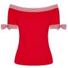 Top rouge col bateau vintage