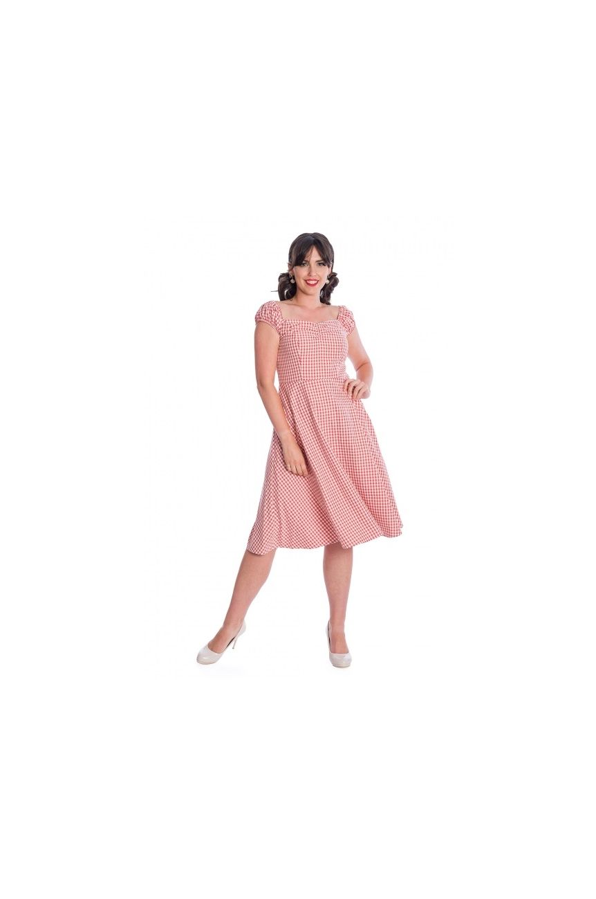 Robe rétro vichy guinguette 