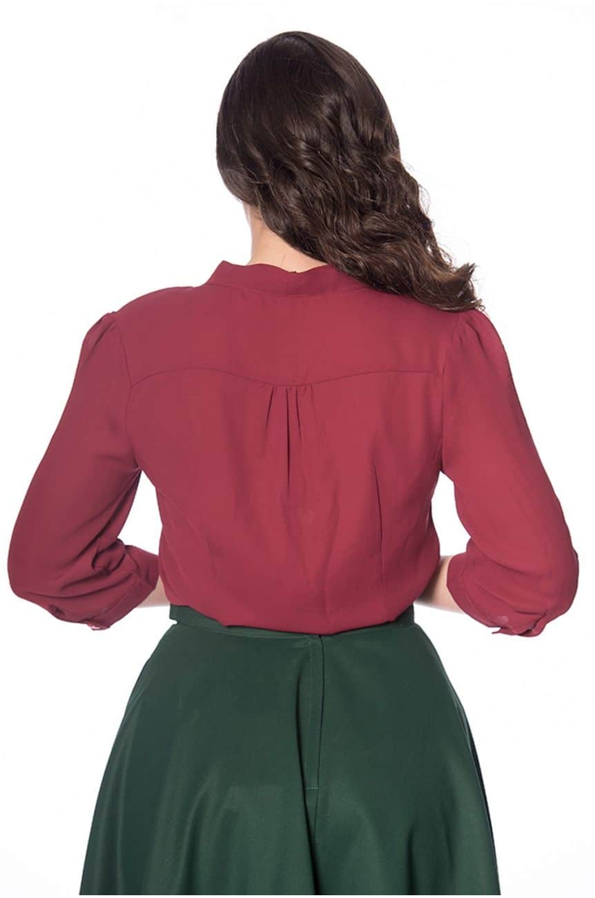 Blouse bordeaux rétro