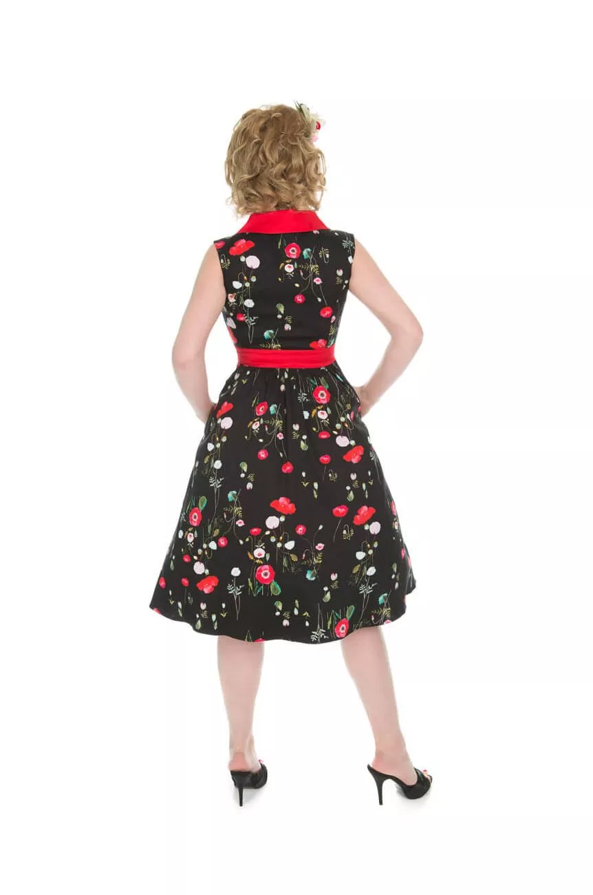 Robe a fleur taille haute retro