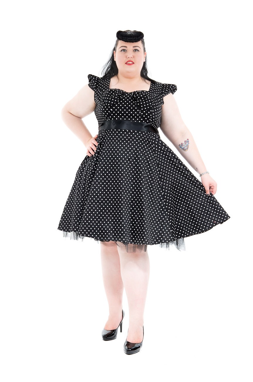 Robe swing a pois grande taille