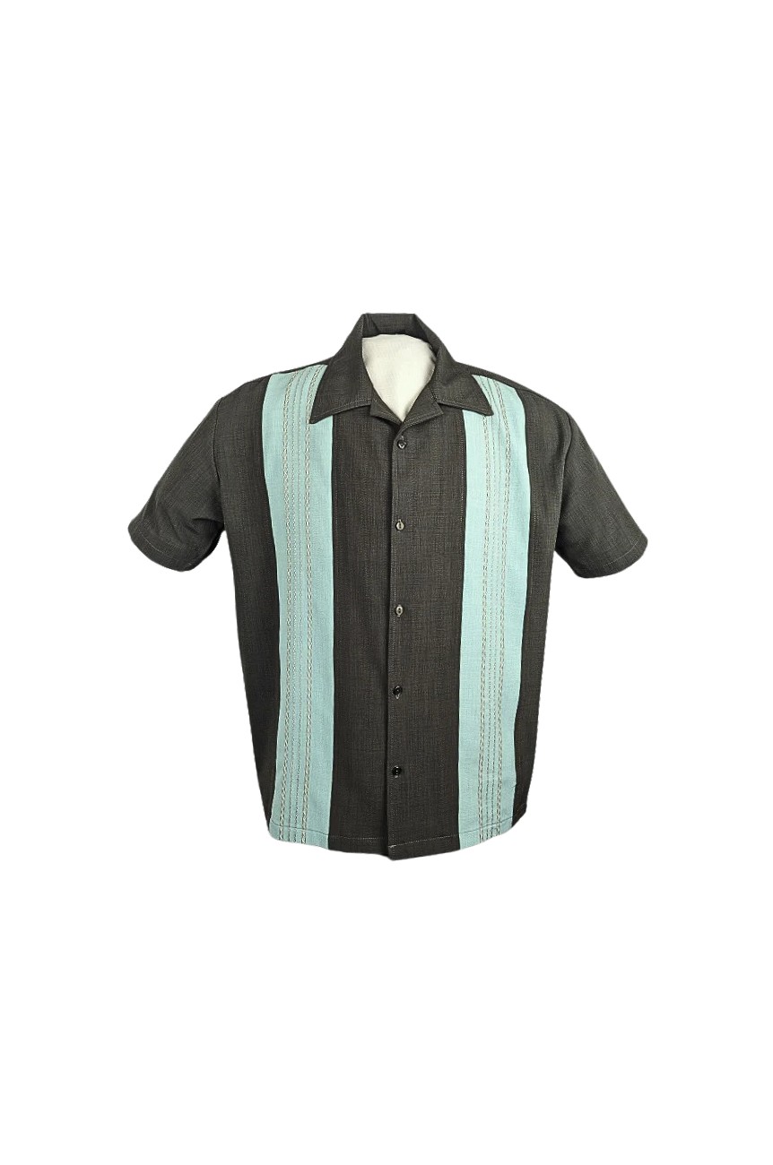 Chemise rock'n roll brodée marron- Steady clothing