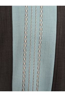 Chemise pin-up broderie marron années 50