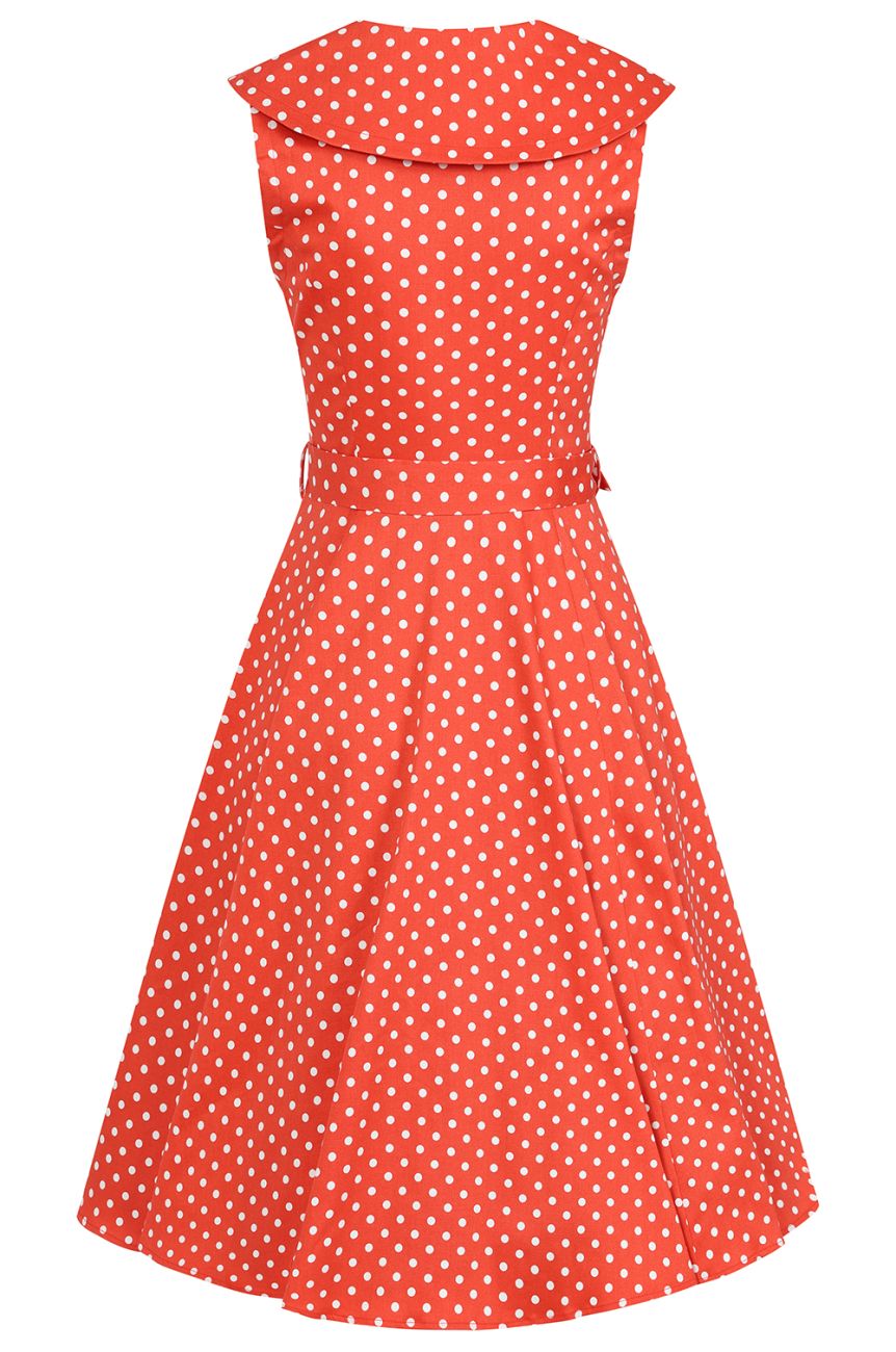 Robe rouge a pois année 50