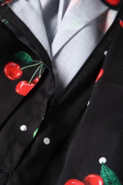 Jupe cerise retro noire