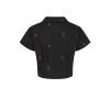 Blouse noire imprimé cerise Banned retro