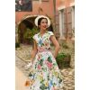 Robe a fleur évasée année 50