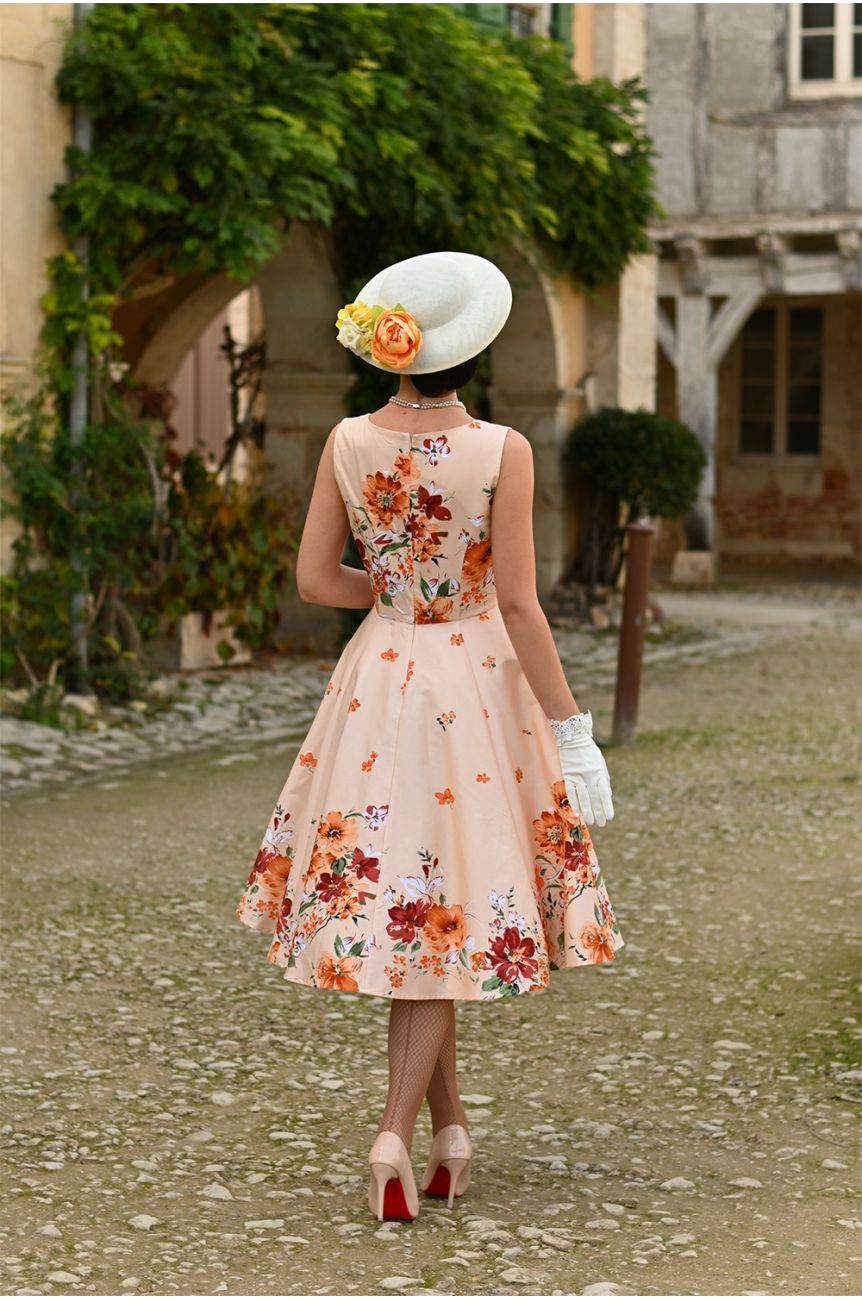 Robe hearts and roses motif placé fleur