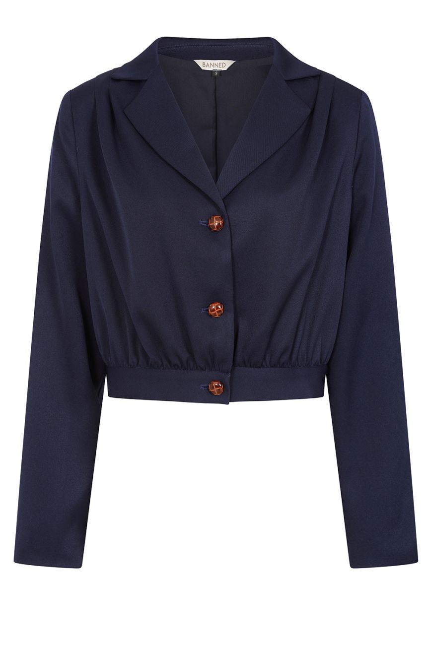 Veste retro bleu marine