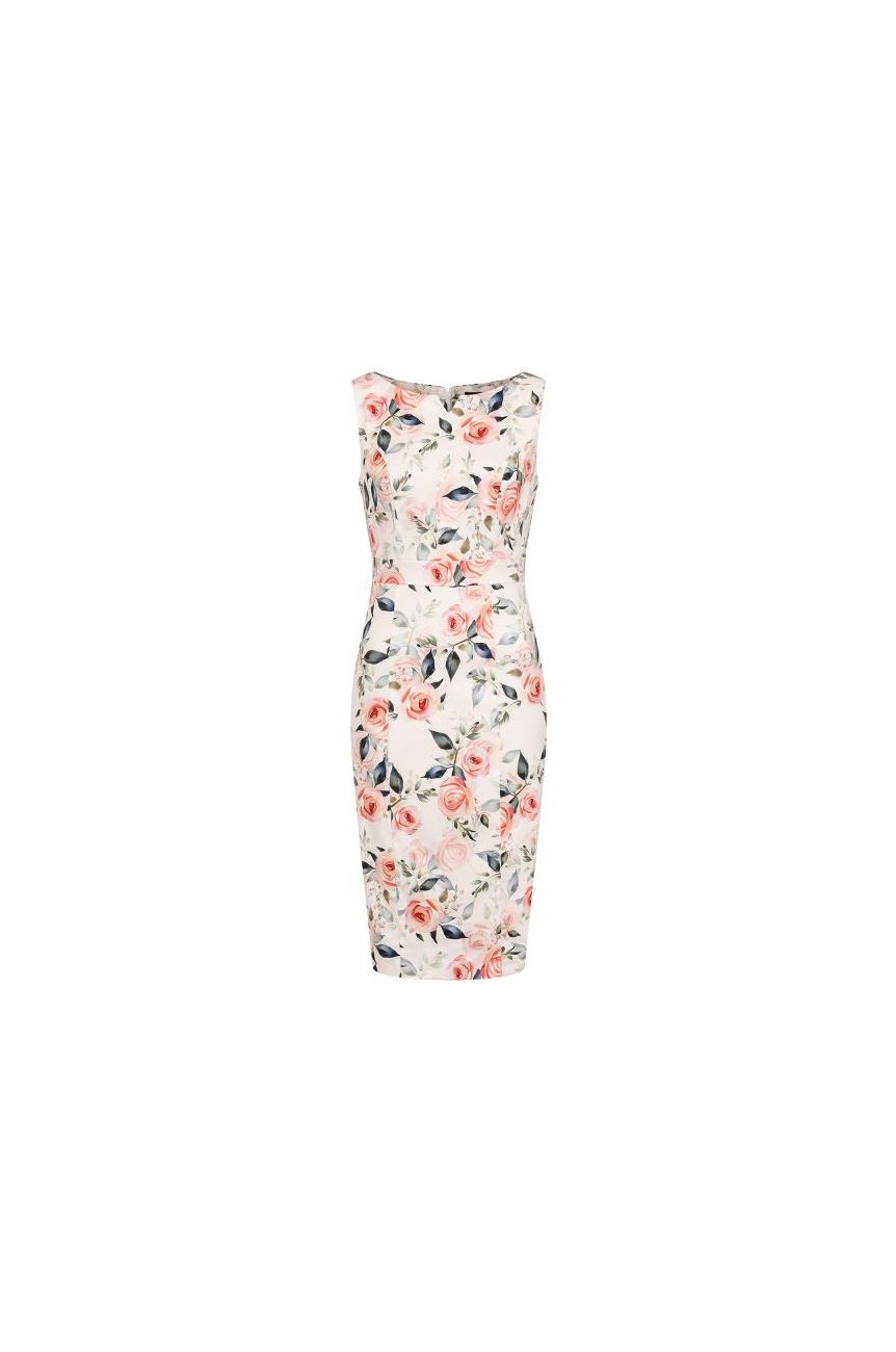 Robe crayon rétro a fleur