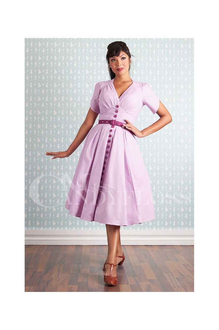 Robe rétro mauve Miss Candyfloss