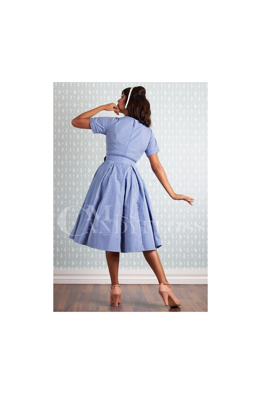 Robe années 50 vichy bleue Miss Candyfloss