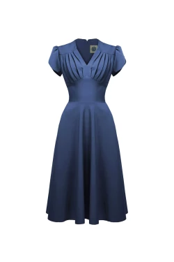 PINTUTU Robe Pin Up Femme Robe Vintage Grande Taille Robe D'Été Chic Robe Été Pas Cher Robe Mariage Robe Mousseline Robe Fleur Écrasée Robe Vintage Années 50 Femme Retro Rockabilly