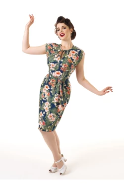 Robe légère rétro motif tropical Pretty Retro