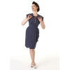Robe a pois année 50 bleue Pretty Retro