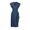 Robe a pois année 50 bleue