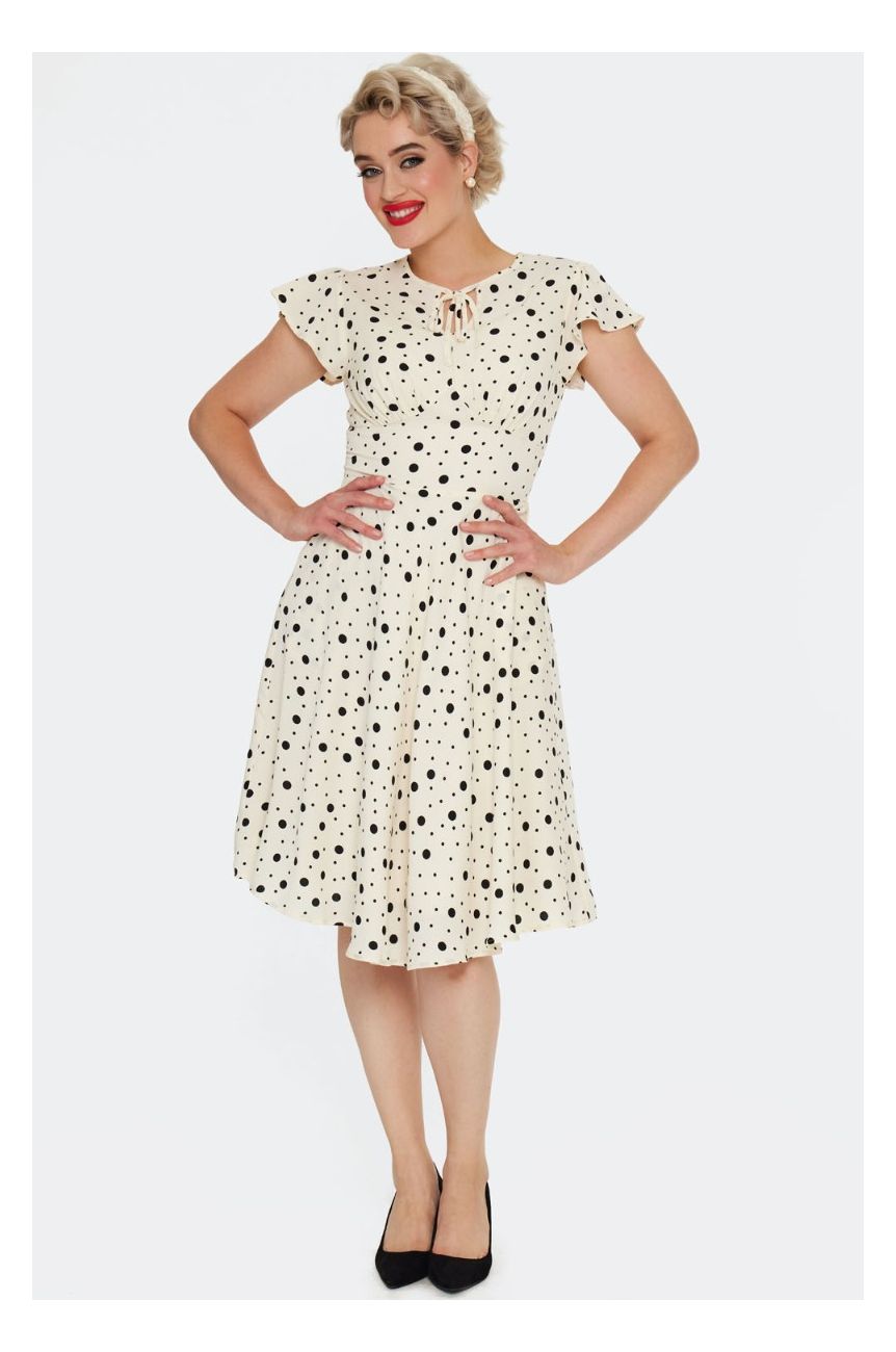 Robe écrue pois Voodoo Vixen