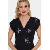 Robe vintage noire brodée de fleurs