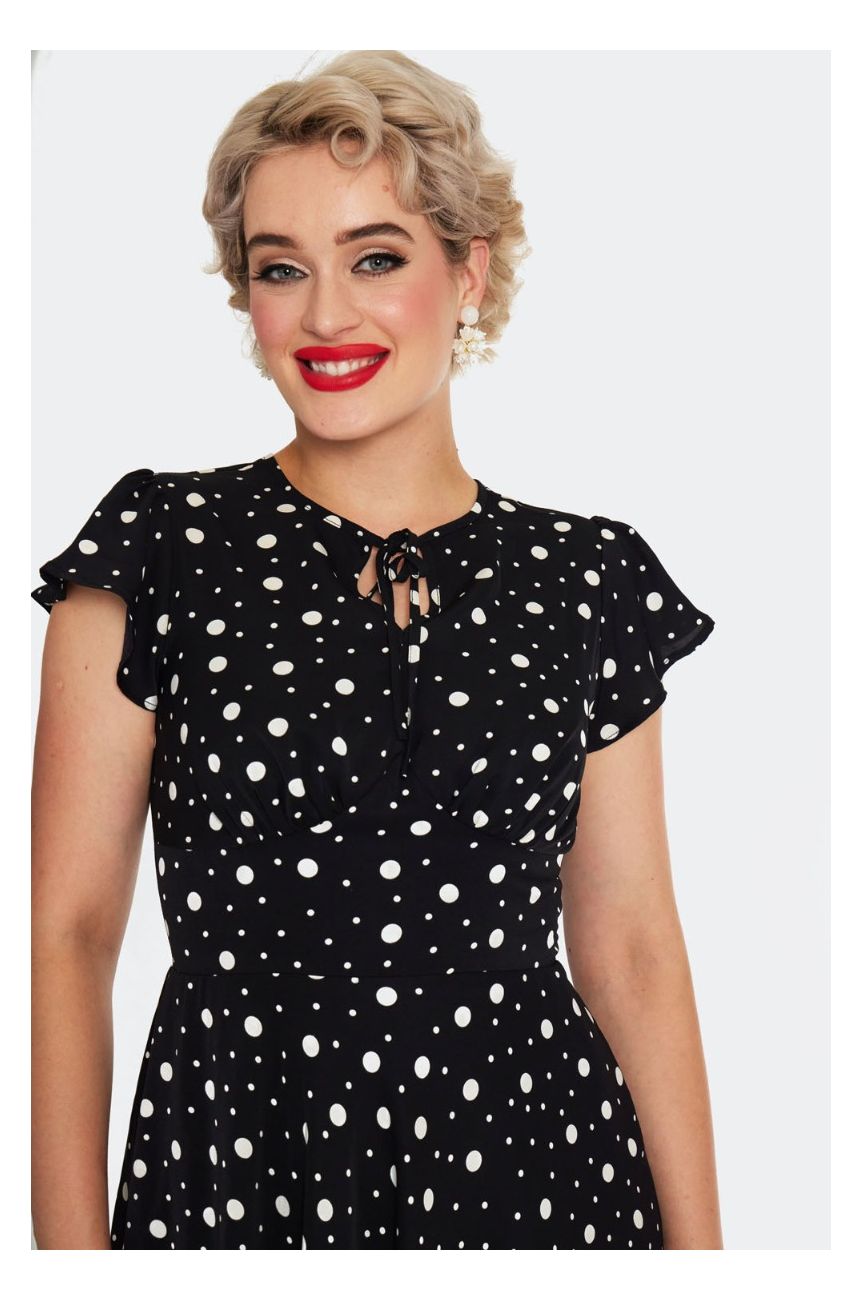 Robe a pois noire légère
