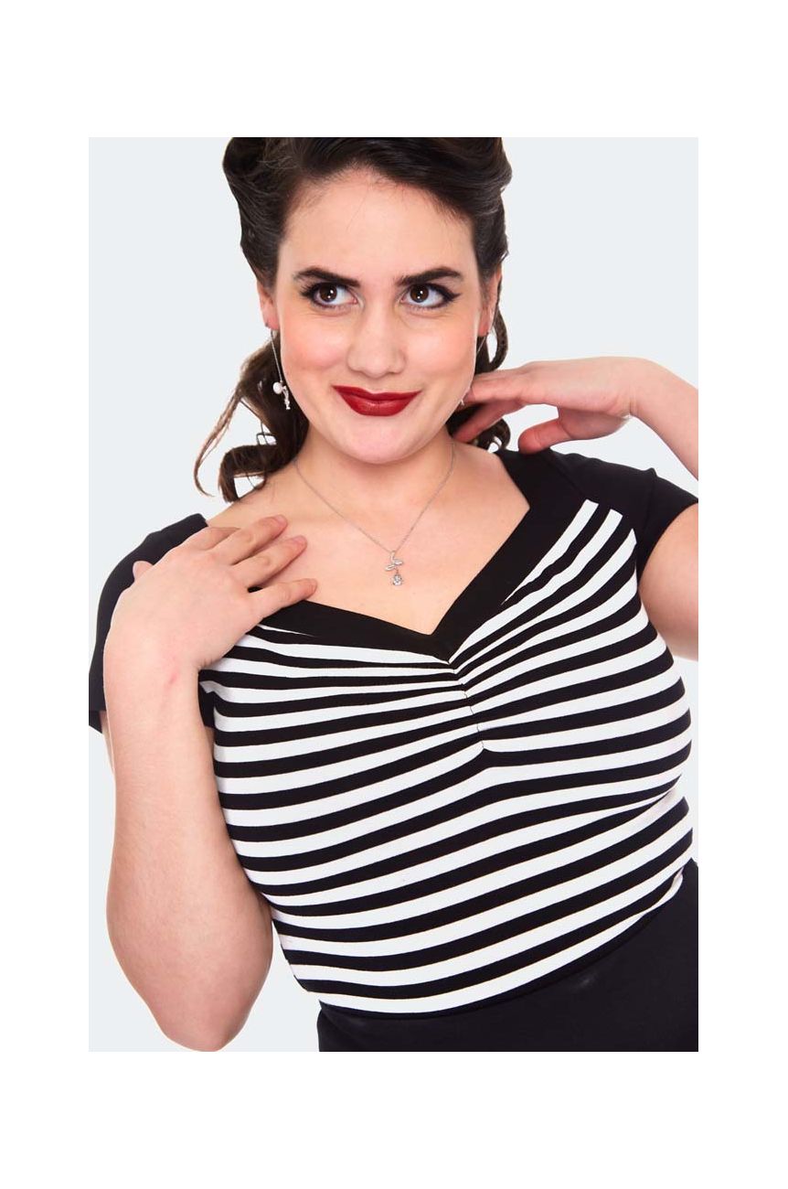 Haut retro rayé pin-up