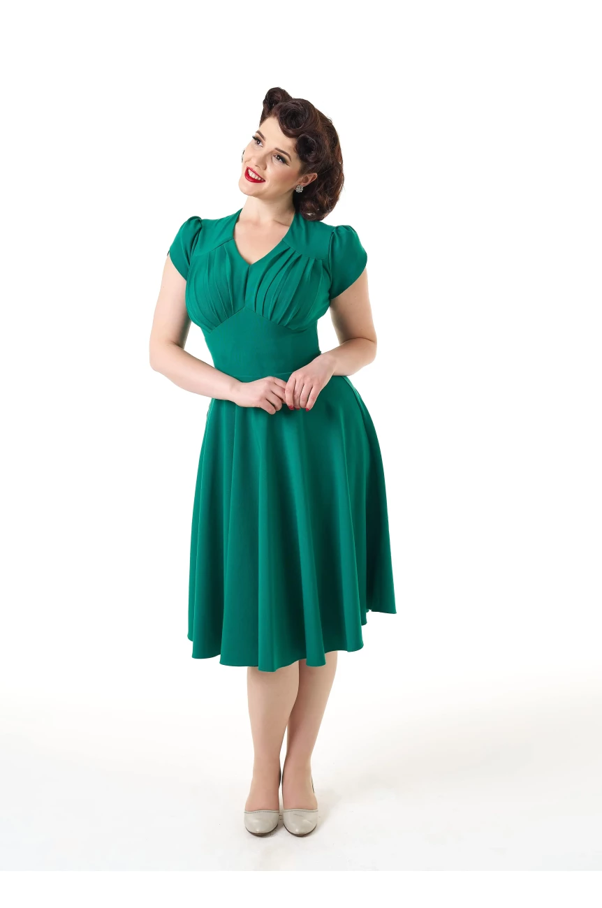 Robe pin-up verte années 40