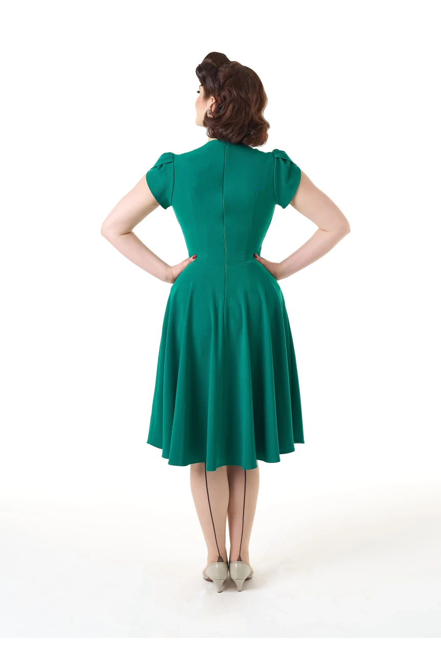 Robe pin-up verte années 40