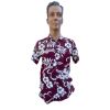 Chemise pin-up fleurs blanche années 50