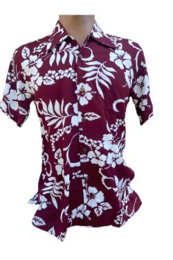 Chemise blanche fleurs style rockabilly - Karmakula