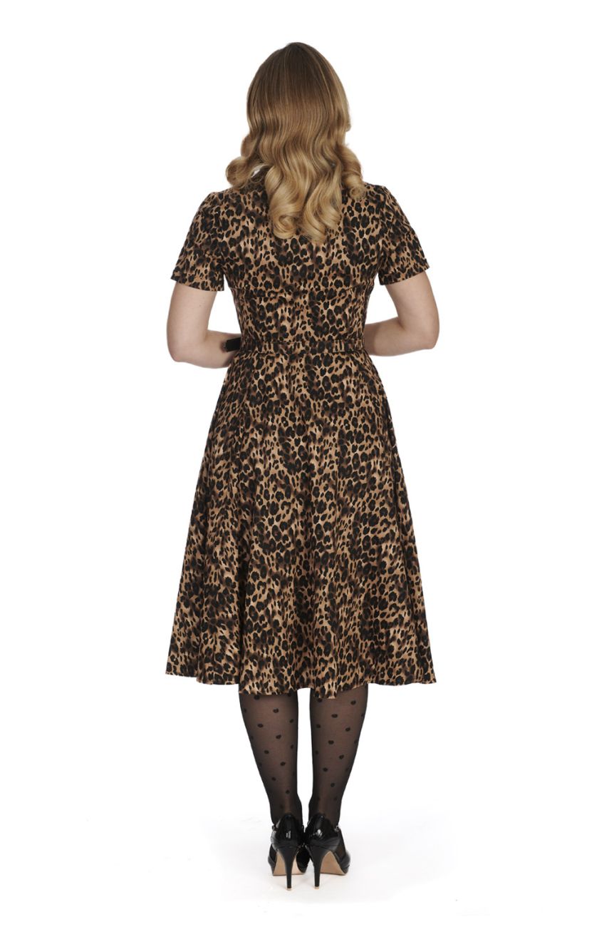 Robe chemise léopard annee 50