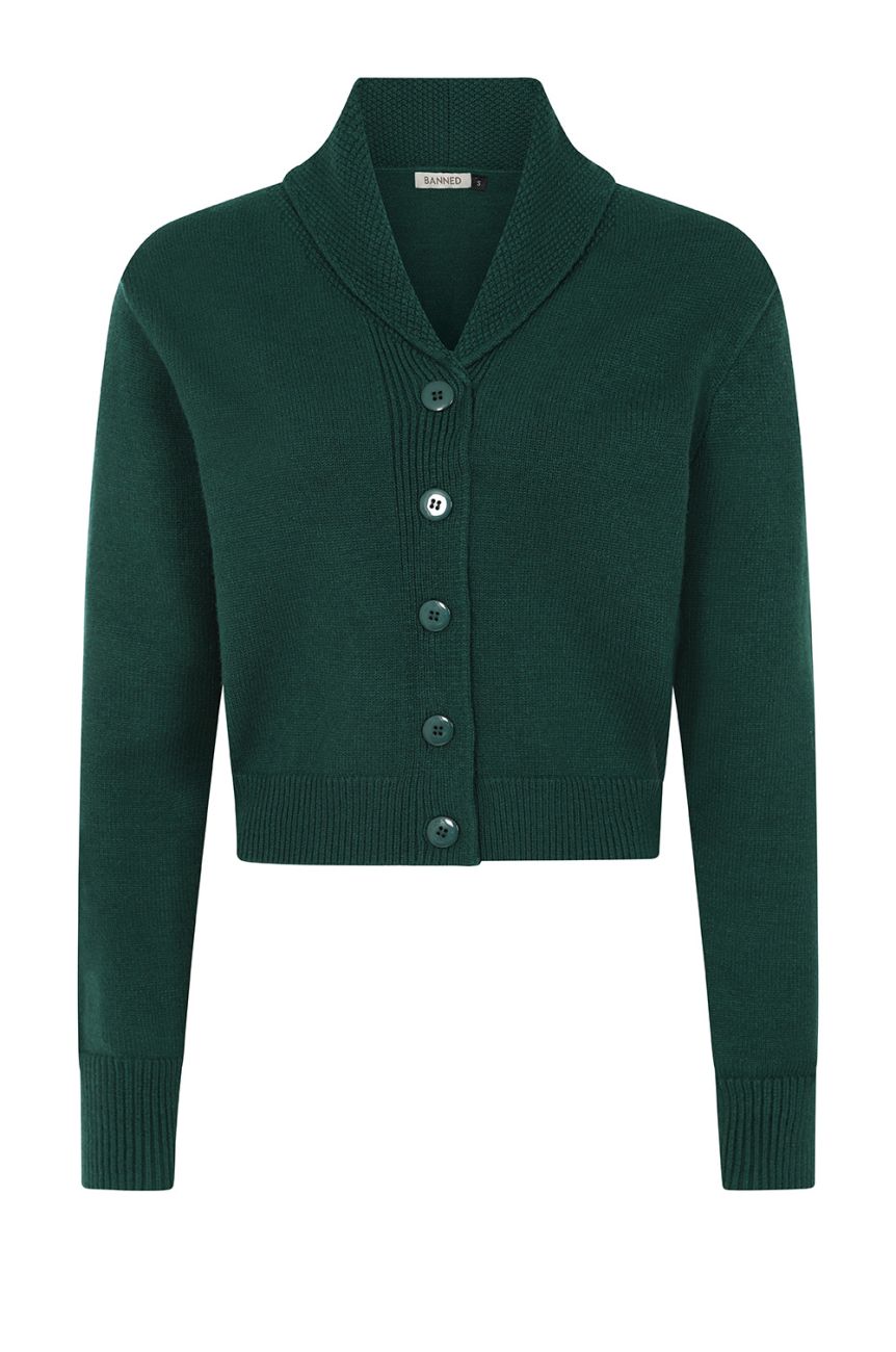 Cardigan rock vert mode vintage