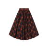 Jupe swing retro a carreaux marron