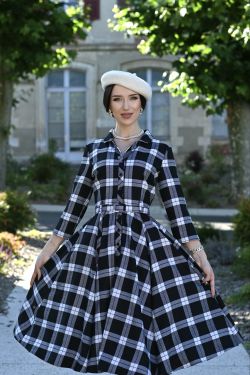 Robe chemise vintage tartan