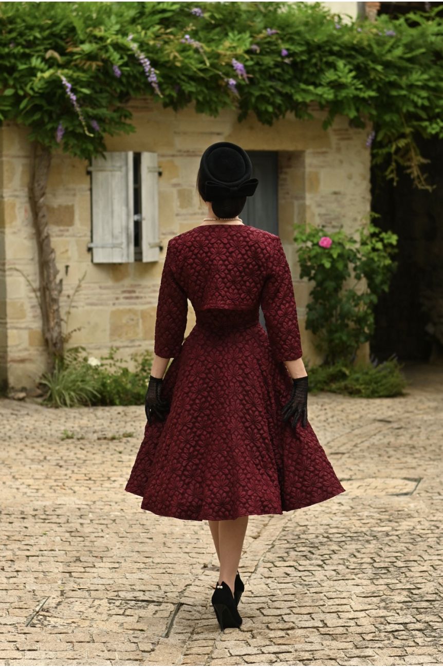 Robe vintage + bolero bordeaux
