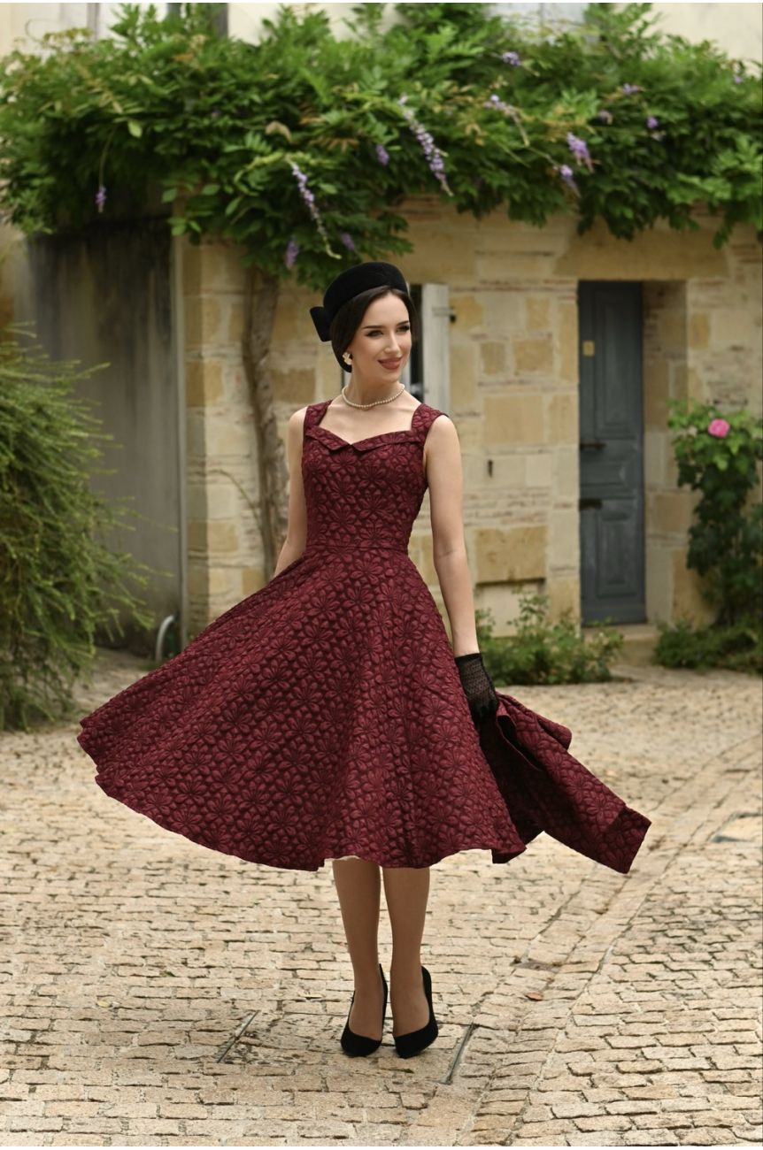 Robe retro + bolero bordeaux