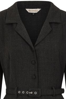 Robe rockabilly noir années 50 femme