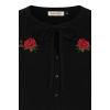 Cardigan noir vintage avec roses