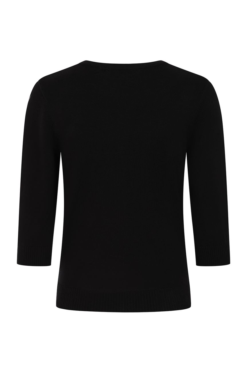 Cardigan noir Banned rétro avec roses