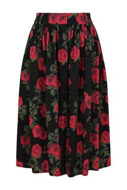 Jupe imprimé roses style retro