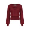 Pull rétro large bordeaux